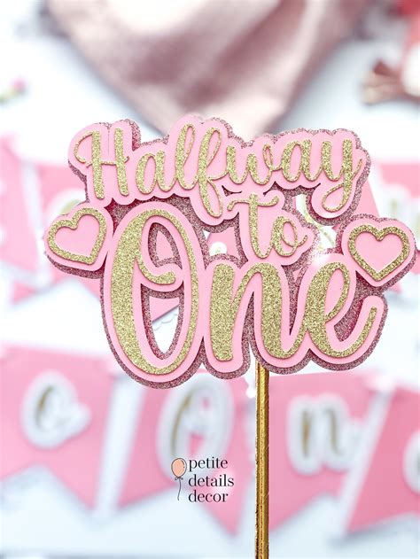 halfway to one cake topper|half way to one banner.